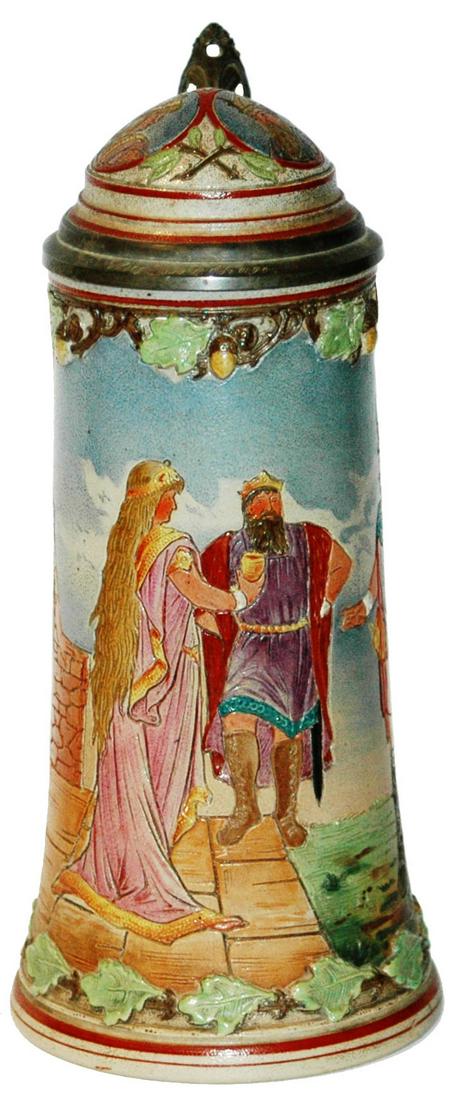 Royal Couple Etched Stein w Domed Inlay Lid (1 of 5)