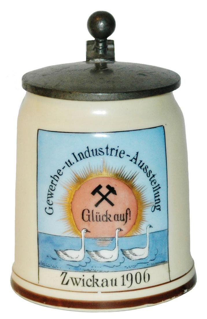 Miner Occupational Stein Zwickau 1906 w Litho (1 of 3)