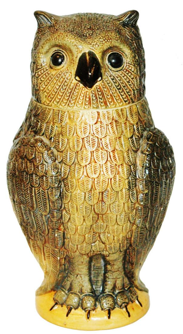 Rare 1L Character Owl Stein w Detailed Feathers (1 of 5)