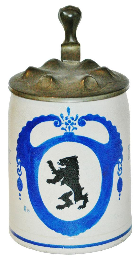 Berlin Bear Art Nouveau Franz Ringer Stein & Lid (1 of 5)