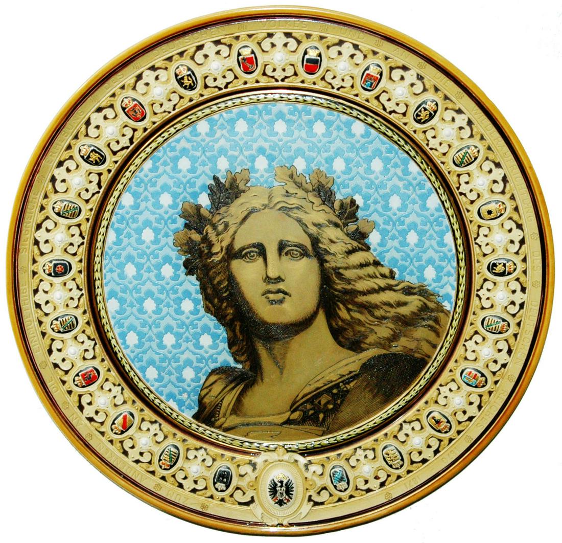 Mettlach Germania w 21 City Shields Plaque (1 of 1)