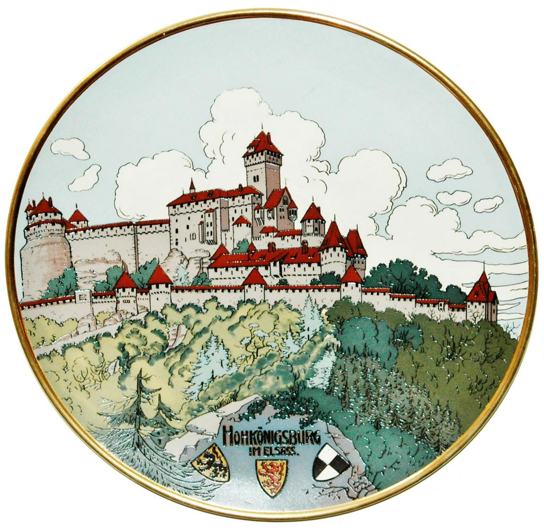 Mettlach Hohkonigsburg Castle & Shield Plaque (1 of 1)
