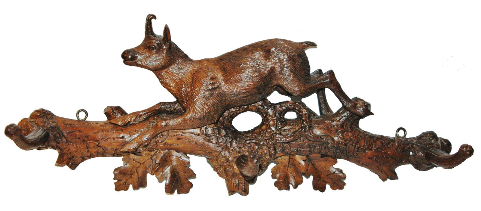 Carved Black Forest Coat Rack Chamois Deer (1 of 1)