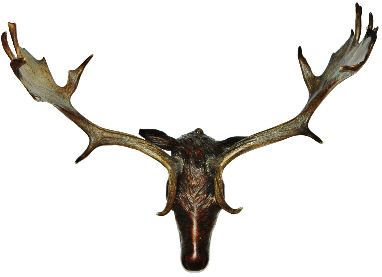 Black Forest Carved 38" wde Stag Head Real Antlers (1 of 3)