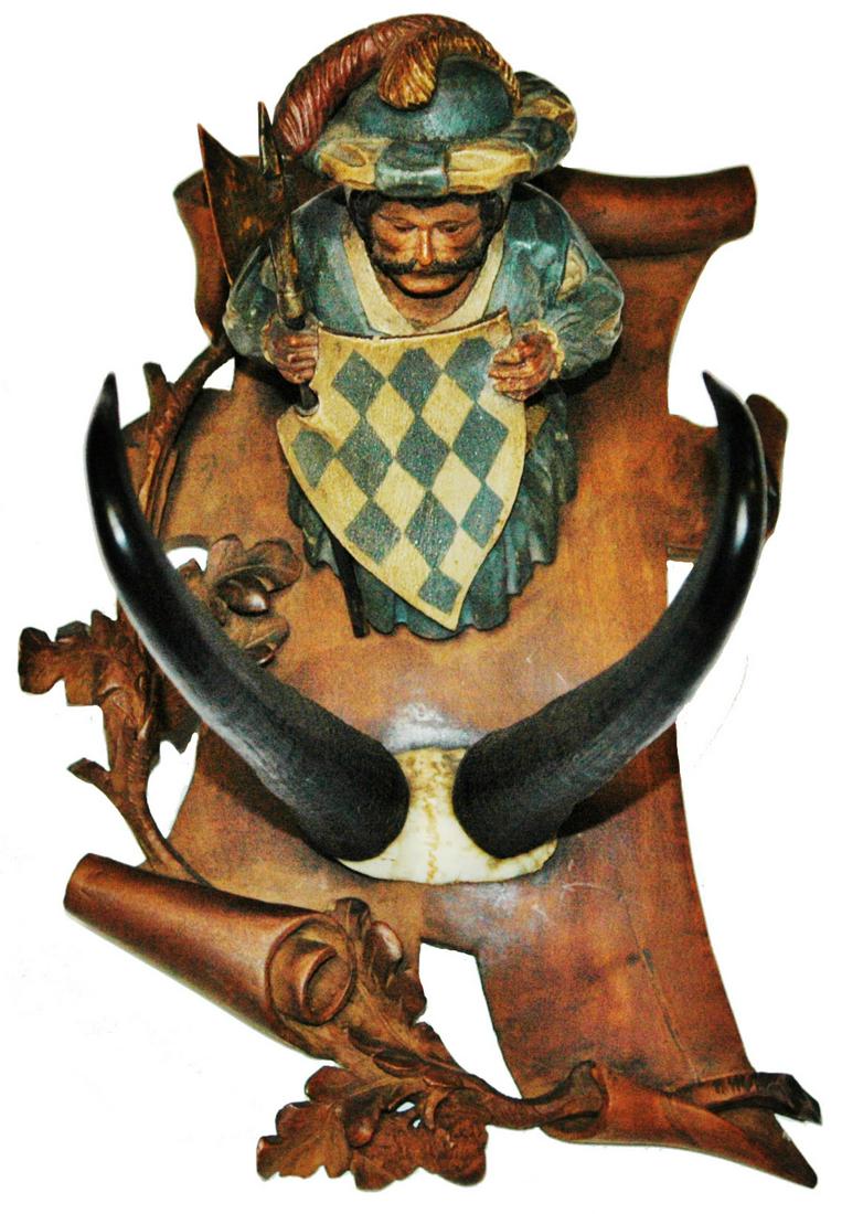 Black Forest Carved Painted Landsknecht Whip Hook (1 of 4)