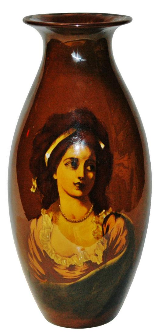 Mettlach Rookwood Woman with Pearls Vase (1 of 2)