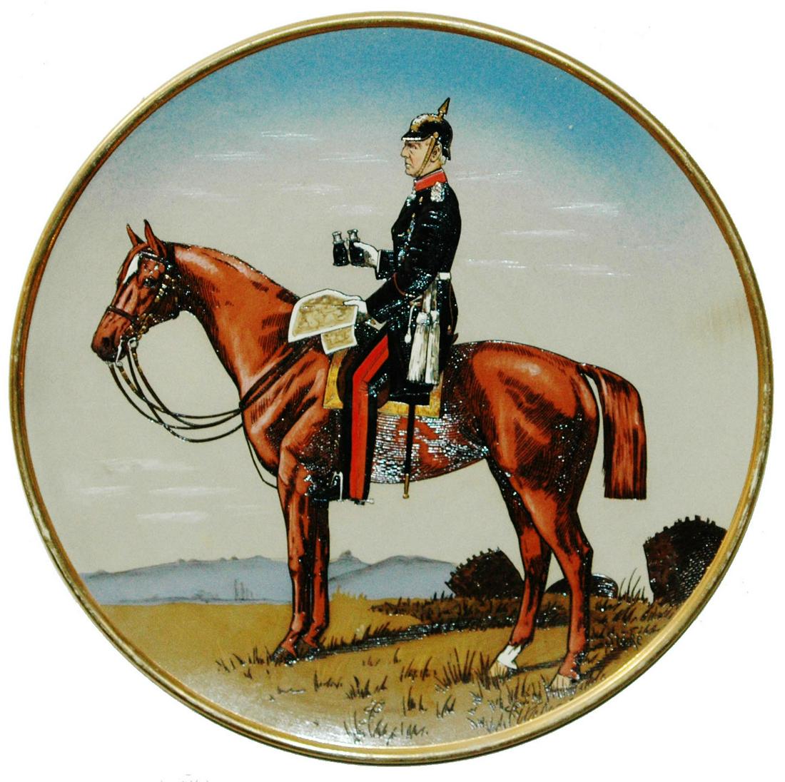 Mettlach Von Moltke on Horseback Etched Plaque (1 of 1)