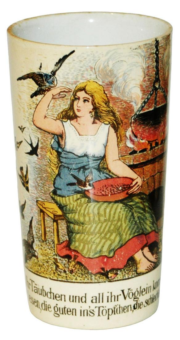 Mettlach Cinderella Beaker: Mettlach #2327/1419 PUG 1/4L Beaker. Cinderella. Mint.