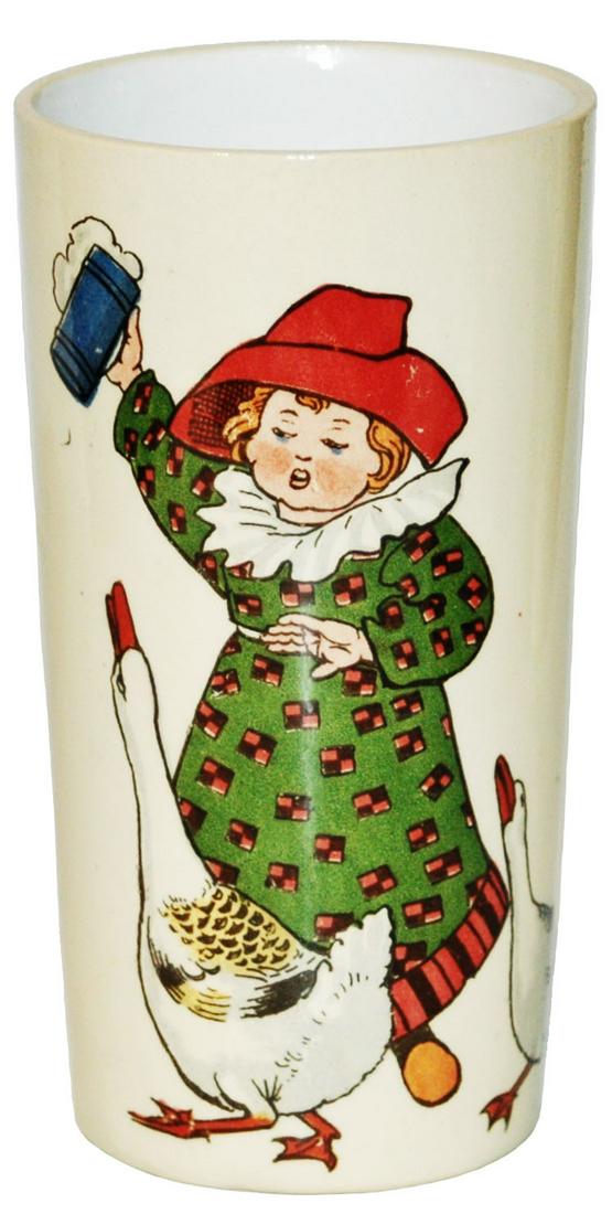 Mettlach Girl w Geese Beaker (1 of 2)