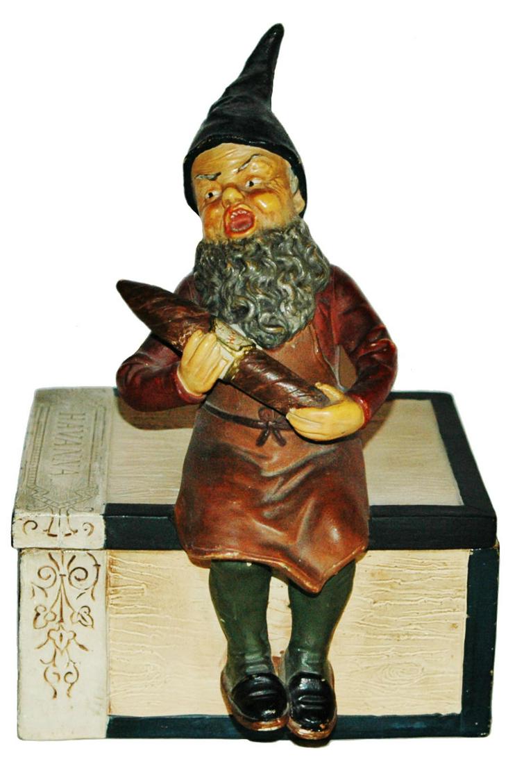 Terracotta JM Dwarf on Cigar Box Tobacco Jar (1 of 2)