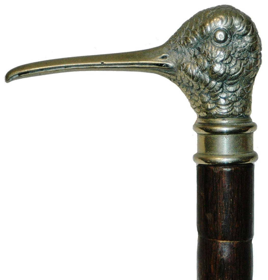 Cast Metal Ibis Long Bill Bird Head 31-1/2" Cane (1 of 3)