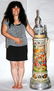 163: Monumental stein w Elaborate Pewter Lid & Finial - 9