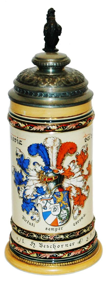 Dueling Fraternal Student shield 1896 Stein (1 of 4)