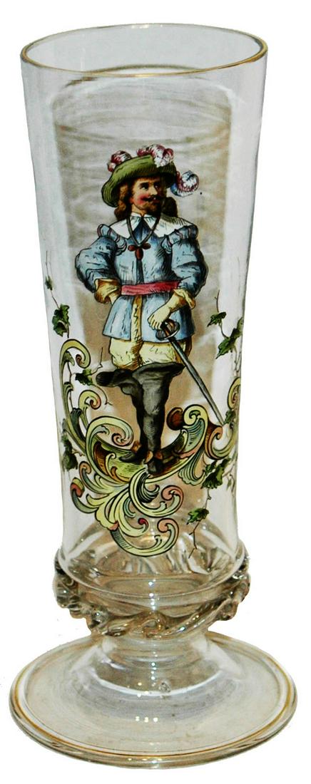 PAIR of Landsknecht Enameled Pilsner Goblets (1 of 4)