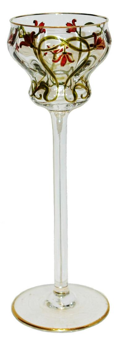 Transparent Art Nouveau Floral Waisted Bowl Goblet (1 of 2)