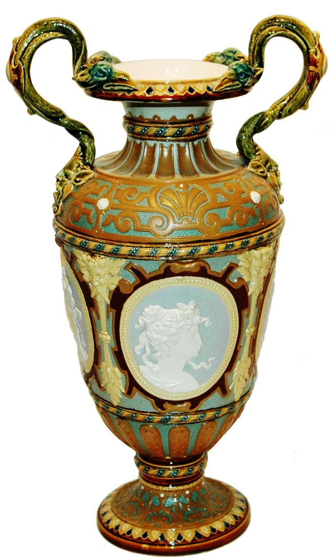 Uncommon Mettlach 4 Women Vase w Two Handles (1 of 4)