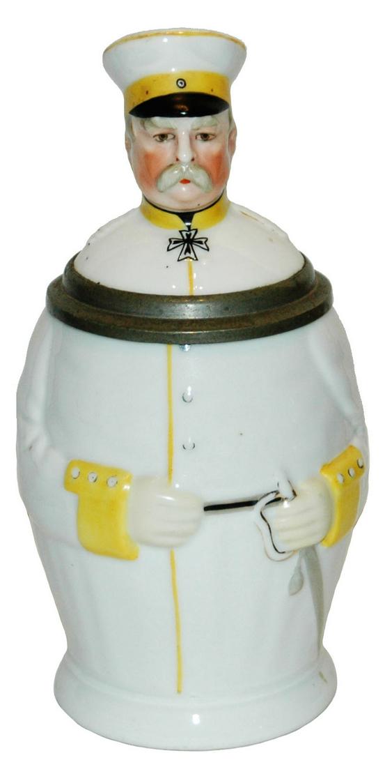 Bismark in Uniform Amberg Porcelain Stein w Litho (1 of 4)
