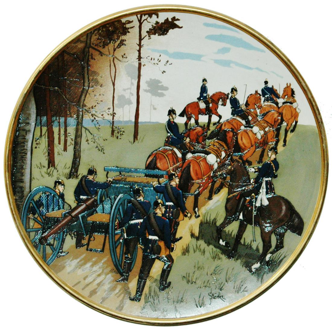 Mettlach Soldiers Moving military Equipment Plaque (1 of 1)