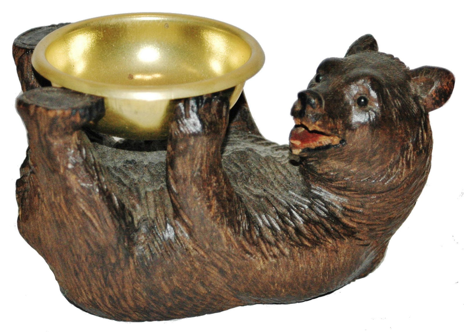 Black Forest Vintage Carved Wood  Bear Ashtray (1 of 3)