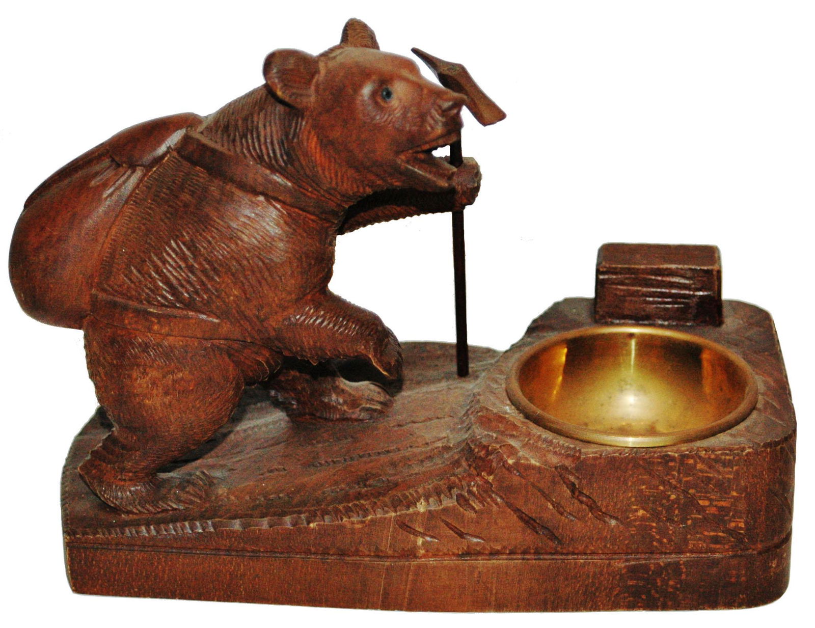 Black Forest Hiking Bear wbackpack Vintage Ashtray (1 of 3)