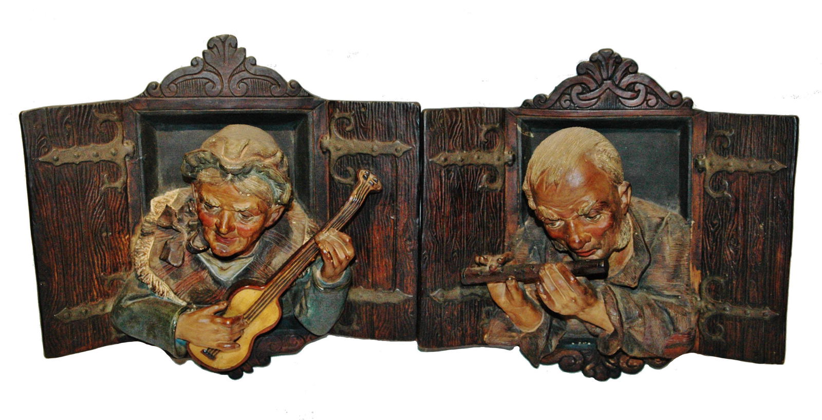 PAIR of Terracotta Man & Woman Wall Plaques (1 of 3)
