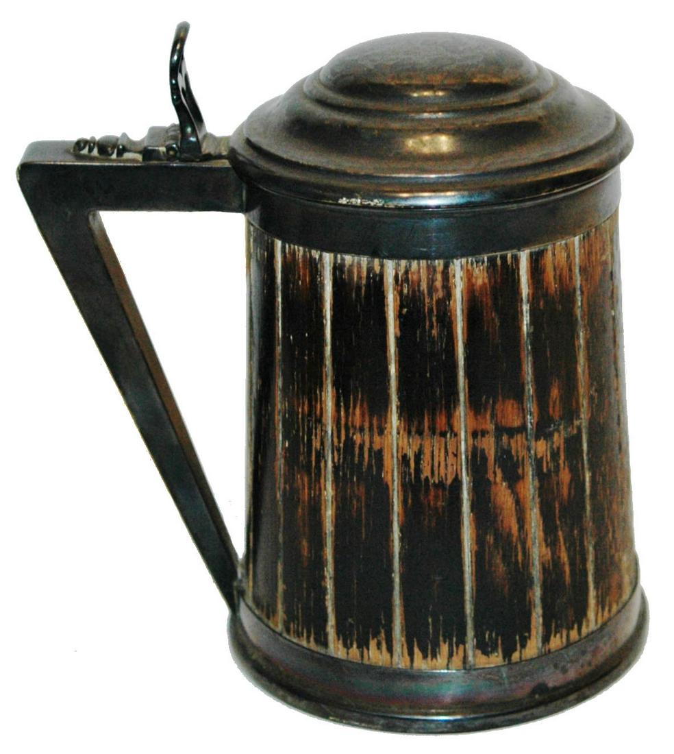 Wood & 925 Silver Handle, Rim, Interior &Lid Stein (1 of 2)