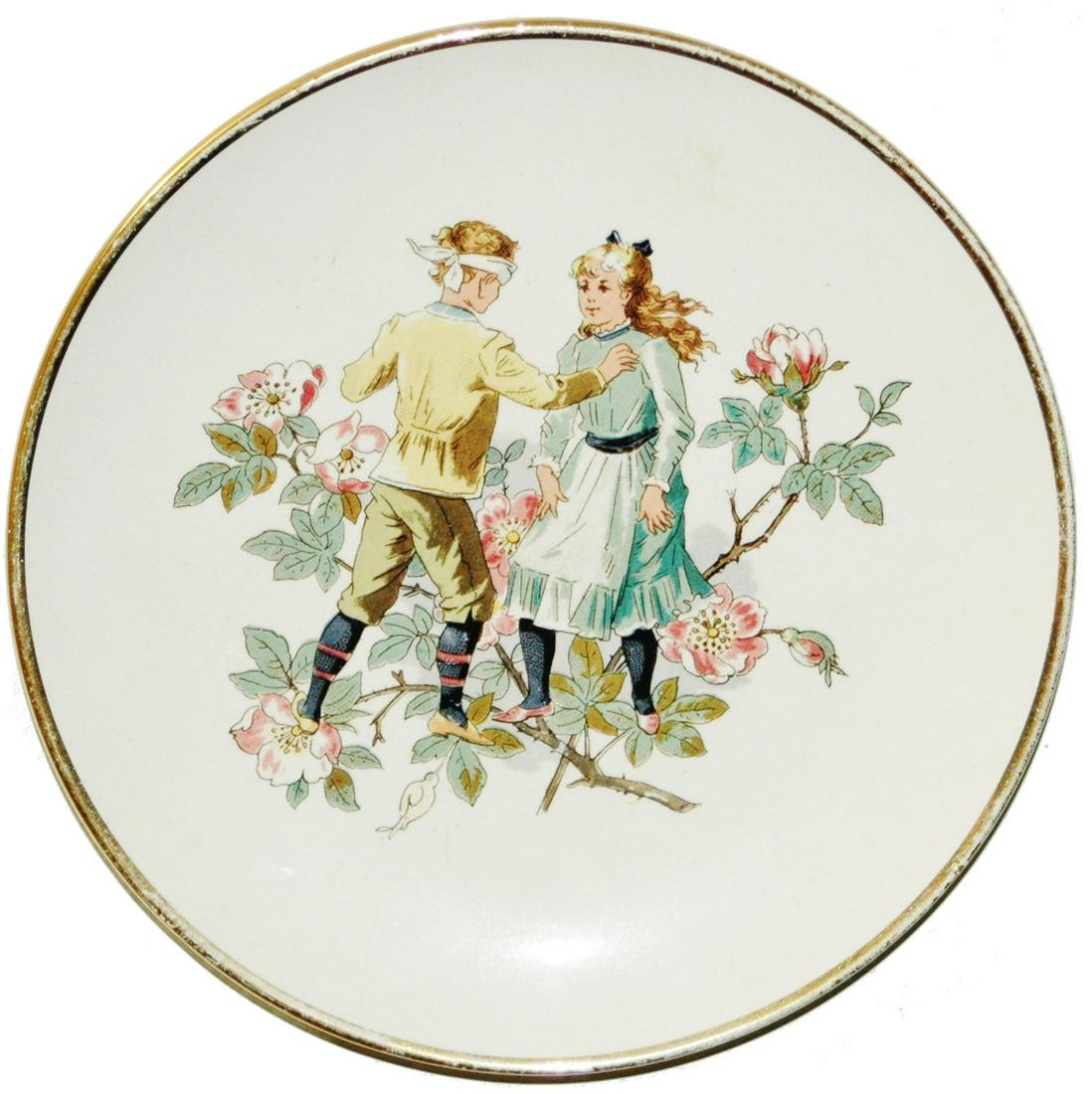 Mettlach Playing Children Plaque (1 of 1)