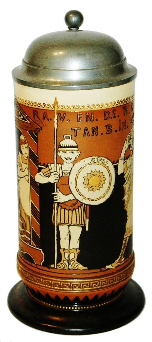 Mettlach Comical Guard House Schlitt Scene Stein (1 of 4)