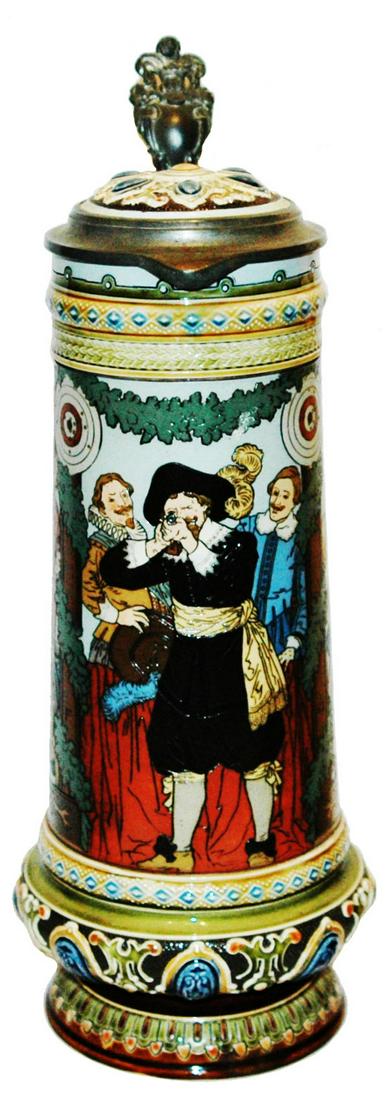 2L Mettlach Men at Target Shooting Contest Stein (1 of 5)