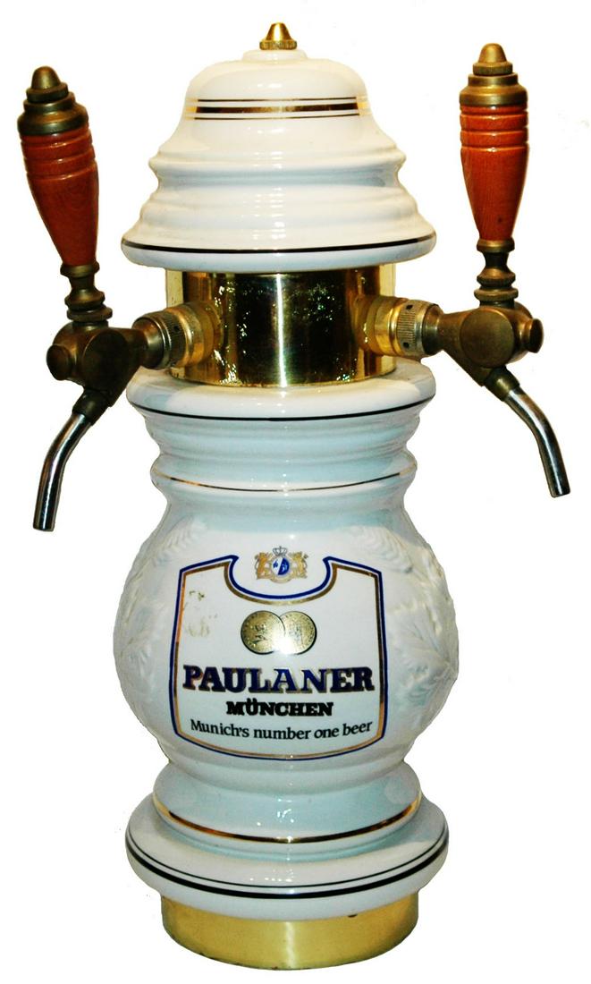 Porcelain Paulaner Munchen Brewery Beer Tap (1 of 3)