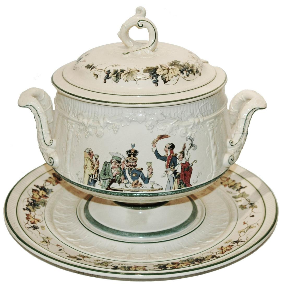5L Mettlach Punch Bowl w Schlitt Scenes (1 of 5)