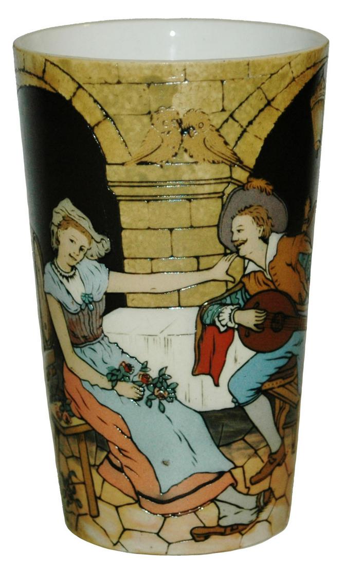 Mettlach Beaker Mandolin Player & Maiden (1 of 3)