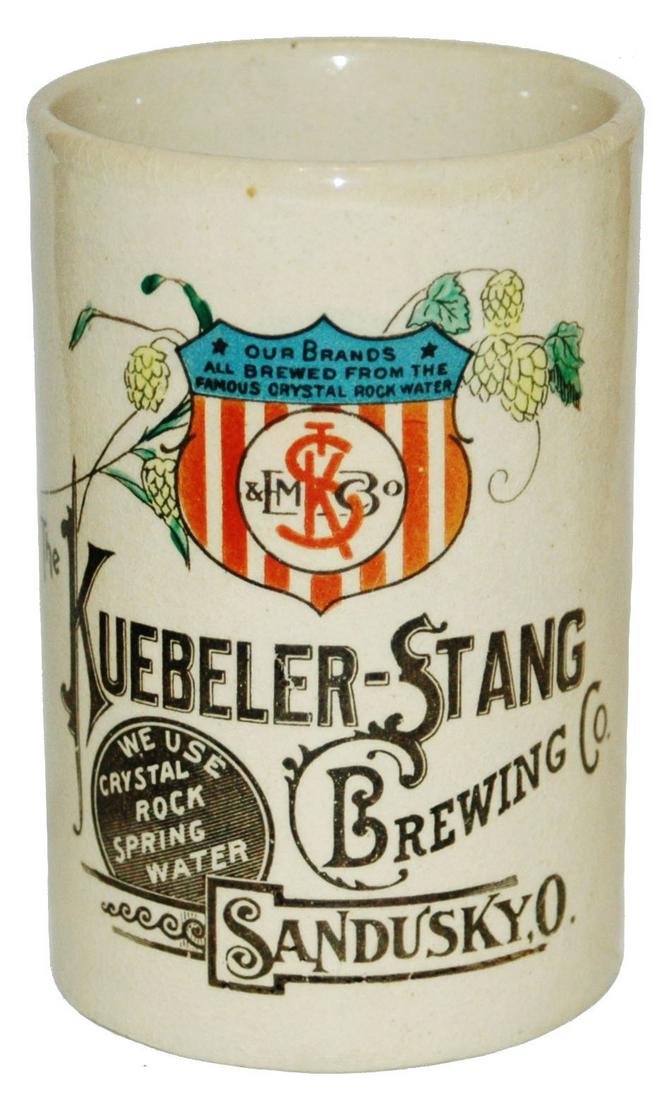 Thuemier Brewery Advertising Mug Kuebeler Stang Co: Pottery Thuemler POG 4/10L. ï¿½Kuebeler Stang Brewing Co., Sandusky, Oh.ï¿½ Mint.