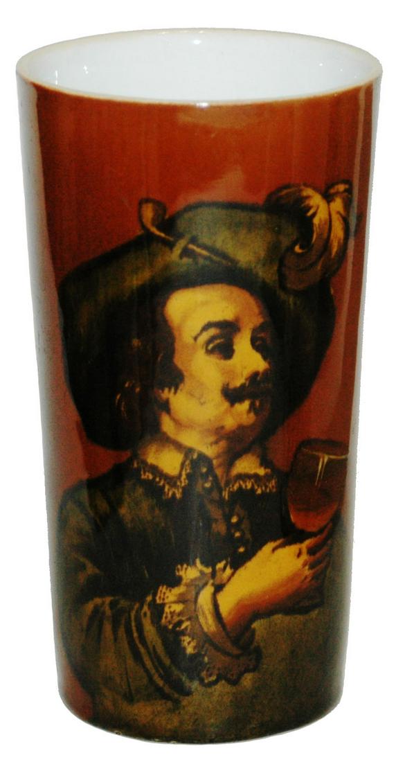 Mettlach Rookwood Beaker Man in Hat Holds Goblet (1 of 2)