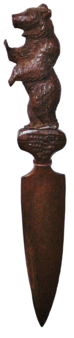 Black Forest Carved Bear on a Rock, Letter Opener (1 of 1)
