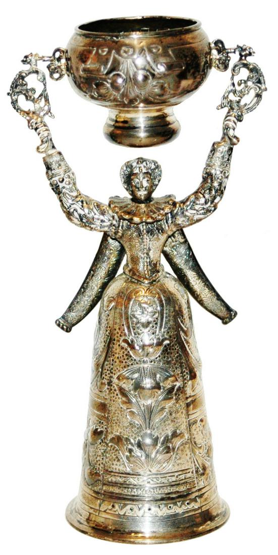 Hand Chased Floral 8-3/4"  Silver Wedding Beaker (1 of 5)