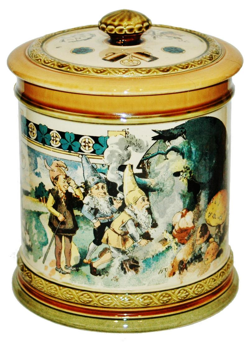 Mettlach Dwarfs Smoking & Drinking Tobacco Jar (1 of 3)