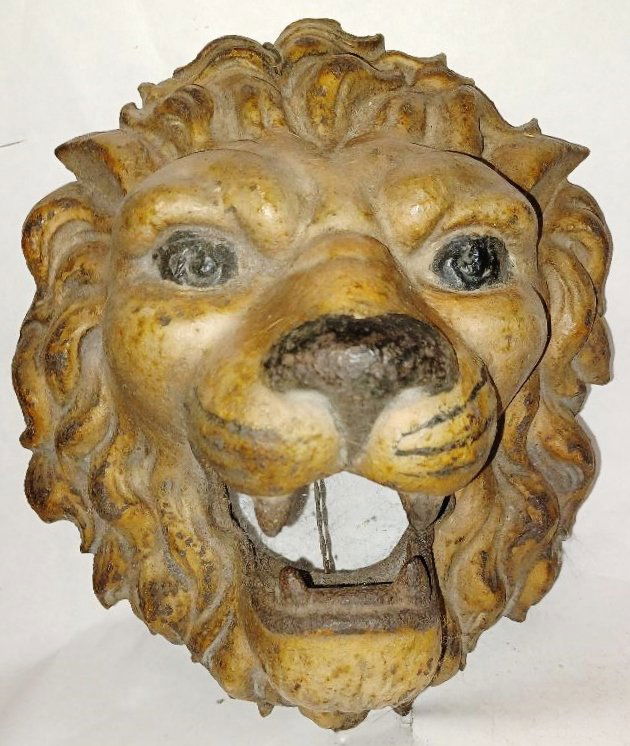 Early Painted Cast Iron Lion Mask (1 of 1)