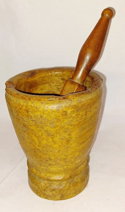 Early 19th Century Ash Burl Wood Mortar & Pestle (1 of 2)