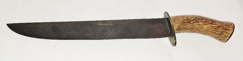Horn handled 16" Foster Brothers Knife: Foster Brothers 16" knife with horn handle.