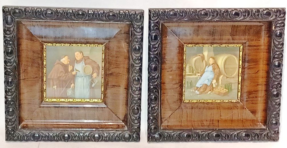Pair Of Carved Wood Framed Monk Prints after Grutzner (1 of 3)