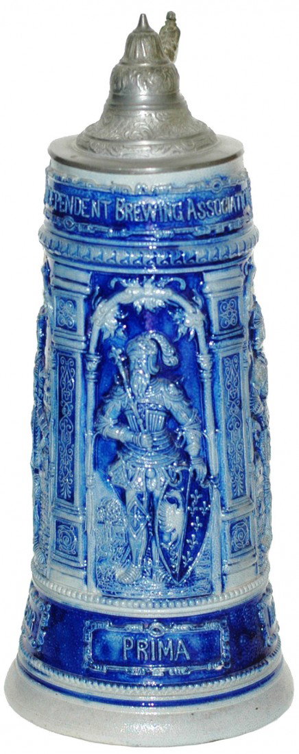 Knights in Armor 2L Stoneware Stein: 2 L. Stoneware Relief. Knights in armor