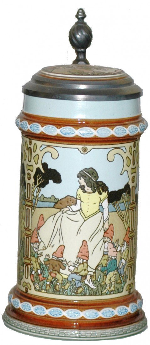 Mettlach Brothers Grimm Snow White: ½ L. Mettlach Brothers Grimm Snow White