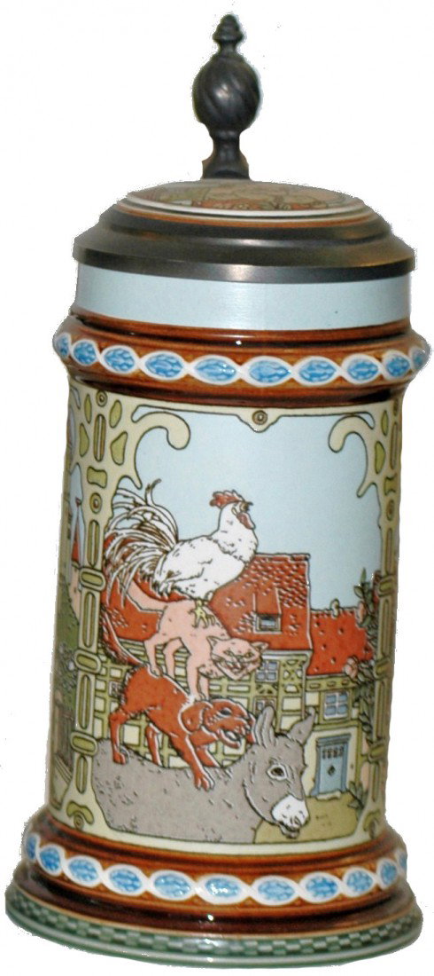 Mettlach Brothers Grimm Sleeping Beauty: ½ L. Mettlach Brothers Grimm Sleeping Beauty