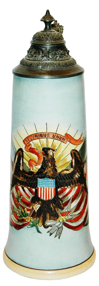 2-1/2L  American Eagle & Flags Etched Stein (1 of 4)