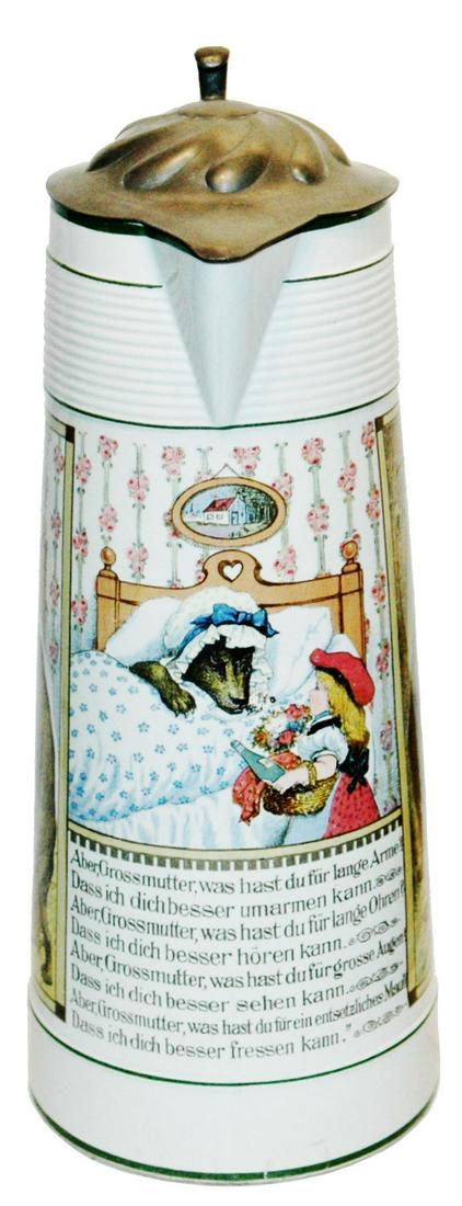 Rare Mettlach 2L Red Riding Hood Scene Stein (1 of 4)