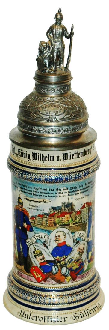 Inft Regt Metz 1912  Stein w Screw off Finial (1 of 5)