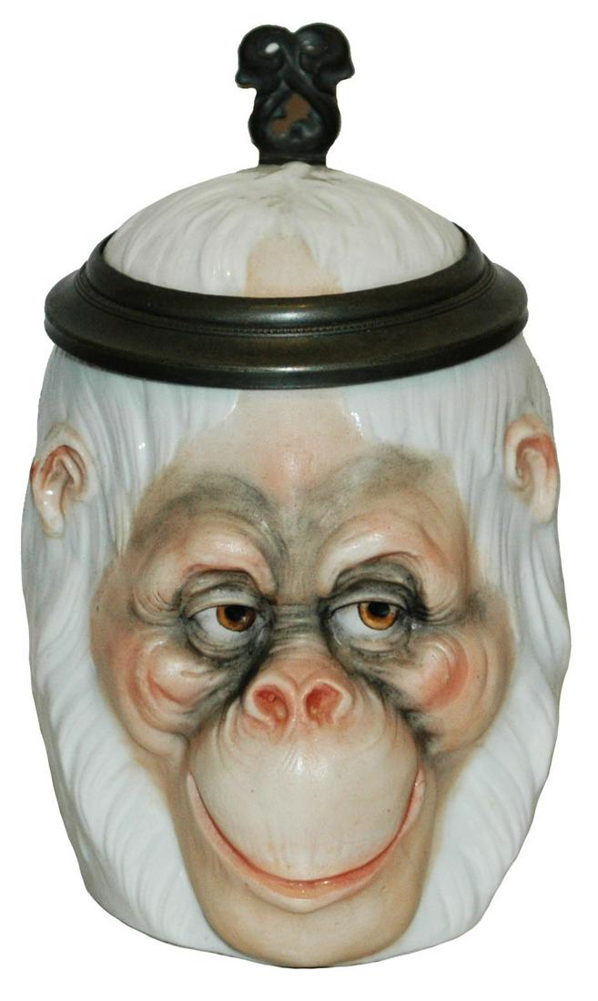 Albino Ape Head Bohne Character Stein (1 of 4)