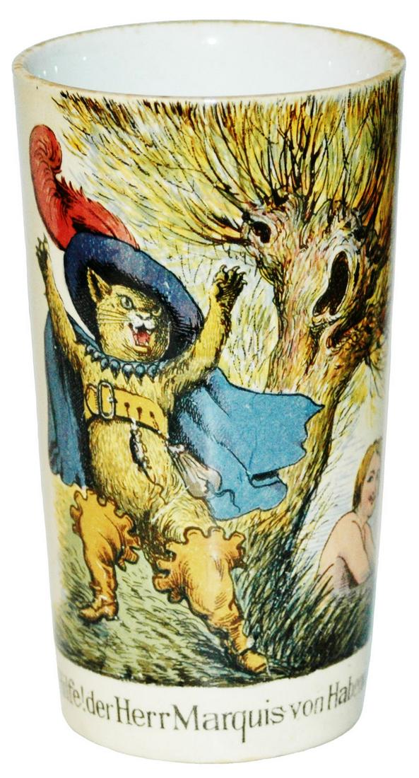 Mettlach Puss & Boots PUG Cat Beaker (1 of 2)