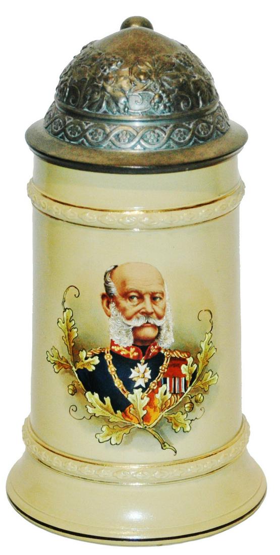 Rare Mettlach Keiser Wilhelm I in Uniform Stein (1 of 3)